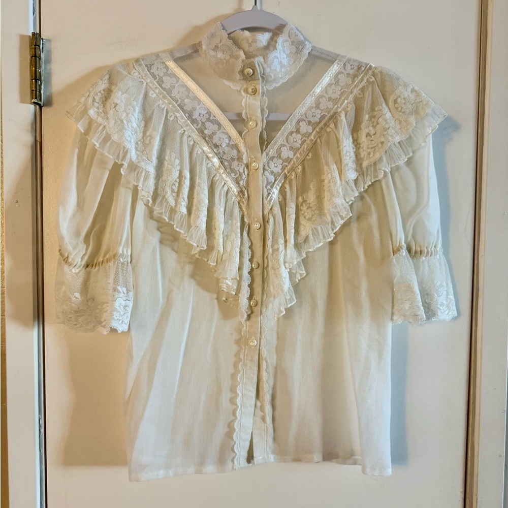 Gunne Sax Vintage Victorian Peasant Blouse